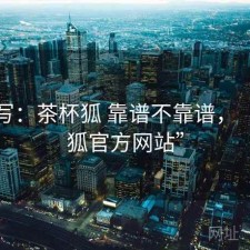 简单写：茶杯狐 靠谱不靠谱，“茶杯狐官方网站”