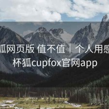 茶杯狐网页版 值不值｜个人用感，茶杯狐cupfox官网app