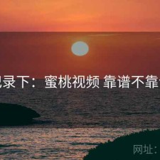 记录下：蜜桃视频 靠谱不靠谱