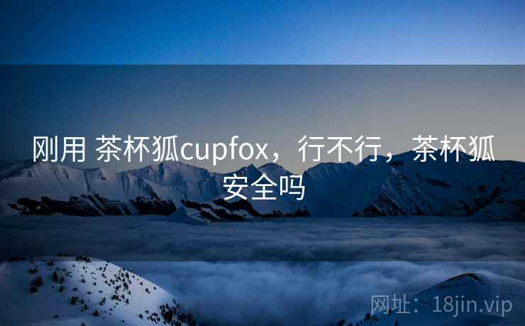 刚用 茶杯狐cupfox,行不行,茶杯狐安全吗 第1张 刚用 茶杯狐cupfox,行不行,茶杯狐安全吗 第1张